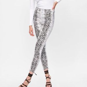 Zara Premium High Waist Snake Print Jeans